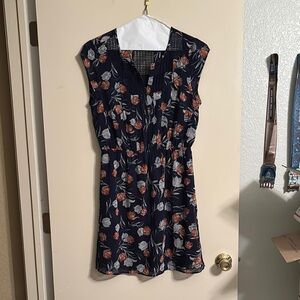 Daniel Rainn Sleeveless V-Neck Blue Pink Sundress